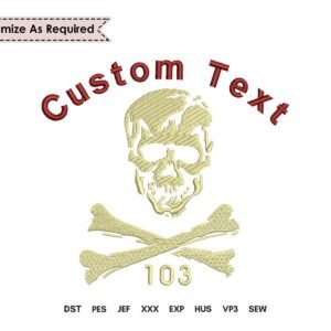 Skull And Crossbones Custom Designs for Machine Embroidery