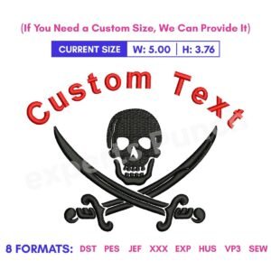 Skull With Swords Machine Embroidery Design File
