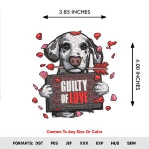 Valentine's Day Embroidery Pattern For Dog Lovers