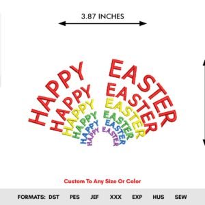 Happy Easter Spring Machine Embroidery Pattern