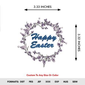 Easter Monogram Floral Machine Embroidery Pattern