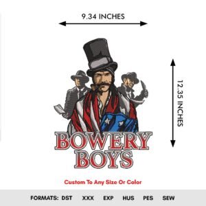 Bowery Boys Machine Embroidery Design