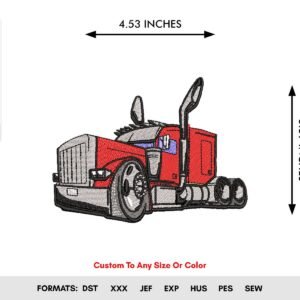 Peterbilt Cab Machine Embroidery Pattern