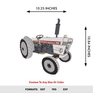 Grey Tractor Machine Embroidery Design