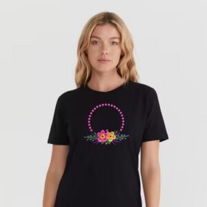 Floral Wreath Machine Embroidery Pattern Monogram Flower Frame