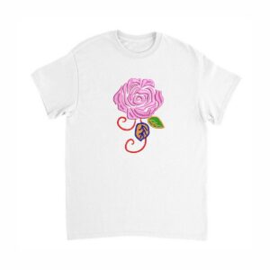 Pink Rose Machine Embroidery Pattern Design