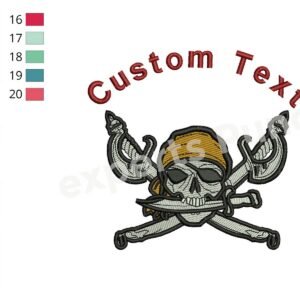 Pirate Skull with Swords Design for Embroidery Machines