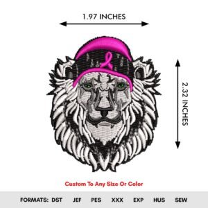 Lion Head Machine Embroidery Pattern Jungle Lovers Wildlife Animal