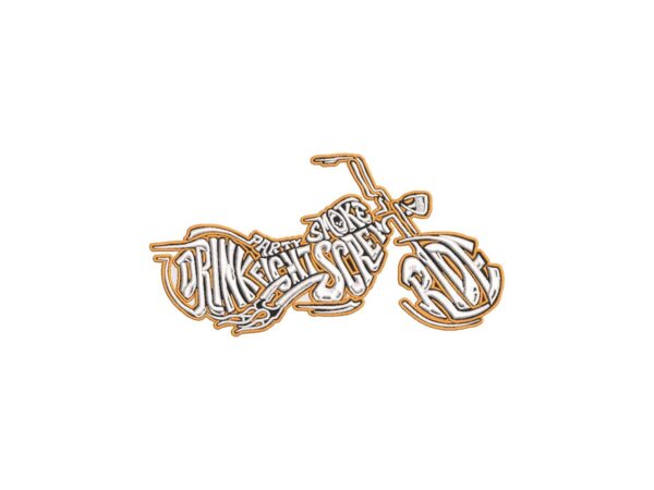 Bike Embroidery Pattern, Motorcycle Machine Embroidery