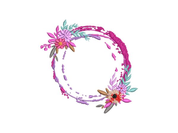 Sam Maloney Flowers Machine Embroidery Pattern - Floral Circle Embroidery
