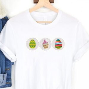 Cupcake Machine Embroidery Pattern, Spring Easter Eggs