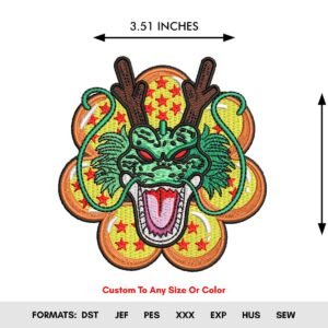 Shenron Dragon Embroidery Pattern