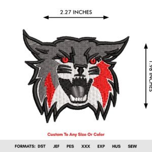 Fierce Cat Head Embroidery Pattern | Wild Animal Embroidery Designs