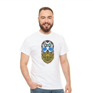 Man's Head Machine Embroidery Pattern - Day of the Dead Bearded Skull