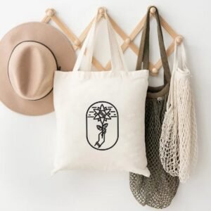 Black Flower With Hand Machine Embroidery Pattern