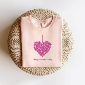 Happy Valentine's Day Heart Embroidery Pattern