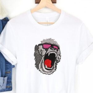 Monkey Head Animal Machine Embroidery Pattern