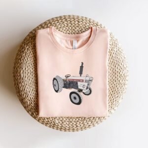 Grey Tractor Machine Embroidery Design