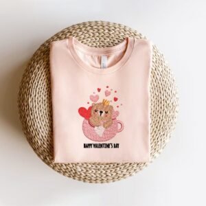 Cute Valentine Bear Machine Embroidery Pattern