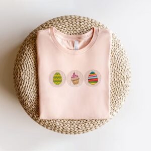 Cupcake Machine Embroidery Pattern, Spring Easter Eggs
