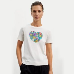 Floral Spring Embroidery Pattern, Flower Heart
