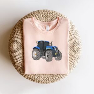 Blue Tractor Machine Embroidery Design