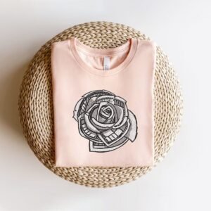 Vintage Rose Flower Machine Embroidery Pattern