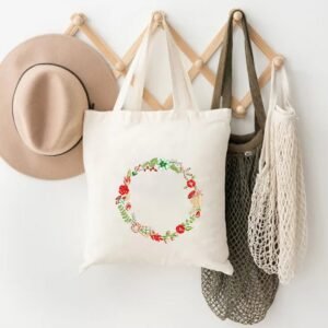 Christmas Wreath Machine Embroidery Pattern Floral Frame