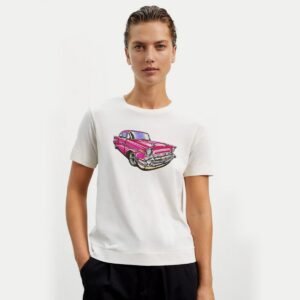 Pink Classic Car Machine Embroidery Pattern