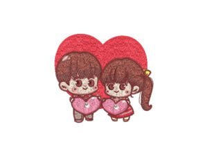 Love Couple Heart Machine Embroidery Pattern