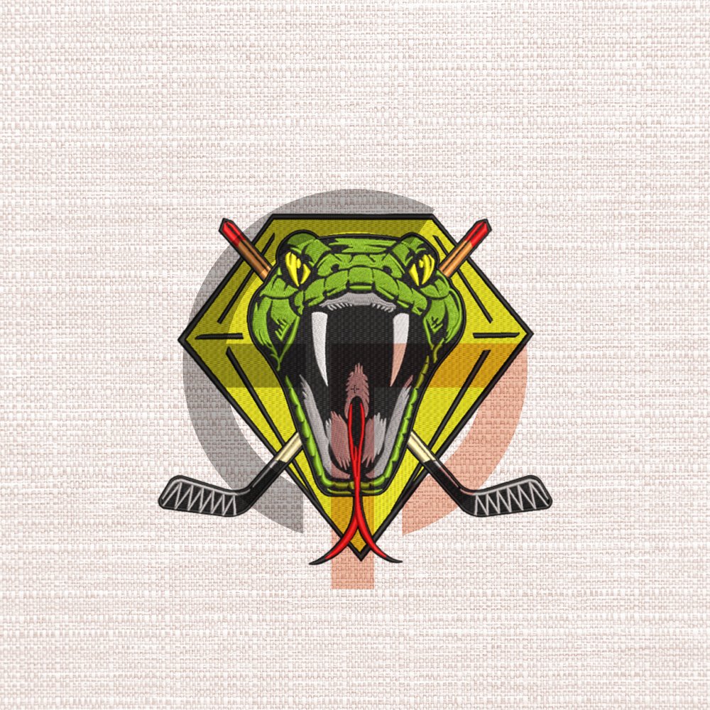 Hockey Snake Embroidery Design