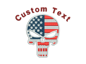 Skull American Flag Embroidery
