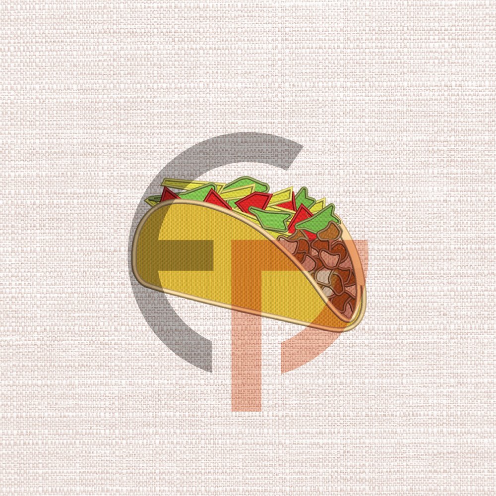 Taco Embroidery Design, experts punch, embroidery digitizing service
